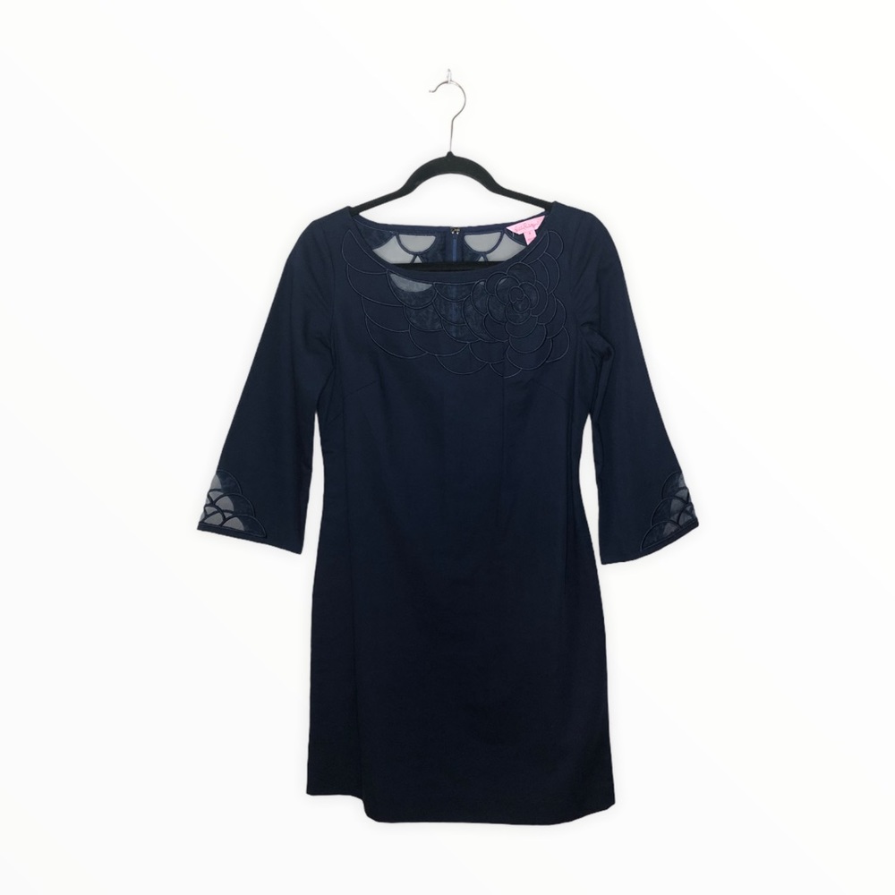 Lilly Pulitzer Navy Blue Lace Detail Dress Size 4